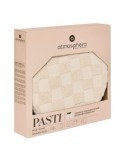 Pouf Pieghevole, Pasti, Rotondo, Diametro 38 cm, Tufté, Bianco, MDF E1, Poliestere