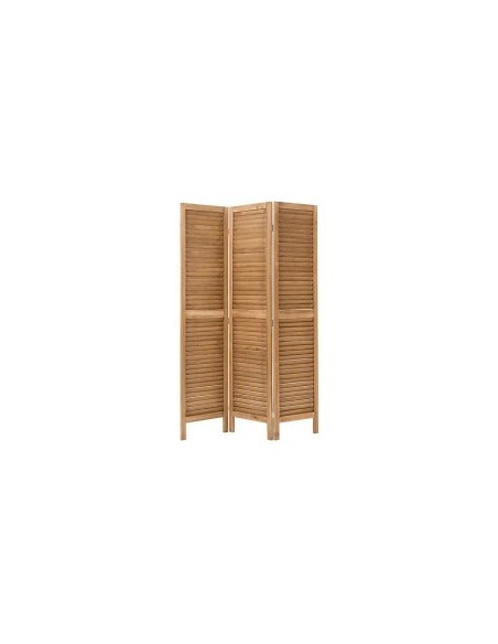 Paravento, Camila, L. 120 x P. 2 x H. 170 cm, Legno Paulownia, Marrone, Pannelli Pieghevoli
