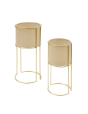 Portavaso, Zigy, Set 2 pezzi, Metallo Dorato, Diametro 28 cm, Altezza 55 cm