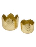 Portavaso, Belli, Set 2 pezzi, Metallo Dorato, Dimensioni M e L, Diametro 21 cm