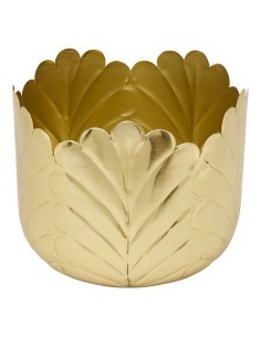Portavaso, Belli, Set 2 pezzi, Metallo Dorato, Dimensioni M e L, Diametro 21 cm, Profondità 18 cm