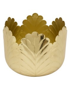 Portavaso, Belli, Set 2 pezzi, Metallo Dorato, Dimensioni M e L, Diametro 21 cm, Profondità 18 cm