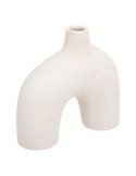Vaso Asy in Ceramica Sabbiata Bianco, Altezza 18 cm, Design Organico