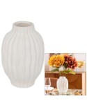 Vaso Fernan, Ceramica Bianca, Alto 22 cm, Diametro 15 cm