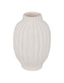 Vaso Fernan, Ceramica Bianca, Alto 22 cm, Diametro 15 cm