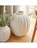 Vaso a sfera Amia, Magnesio Bianco, Alto 44,5 cm, Diametro 39,5 cm