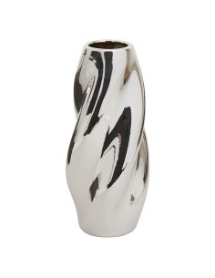 Vaso Ceramica Sky, Argento, Alto 28,5 cm, Diametro 11,5 cm