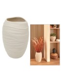 Vaso Ceramica Prudi, Bianco, Alto 31,5 cm, 22x22 cm