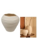 Vaso Ceramica Prudi, Bianco, Alto 20 cm, Diametro 22 cm