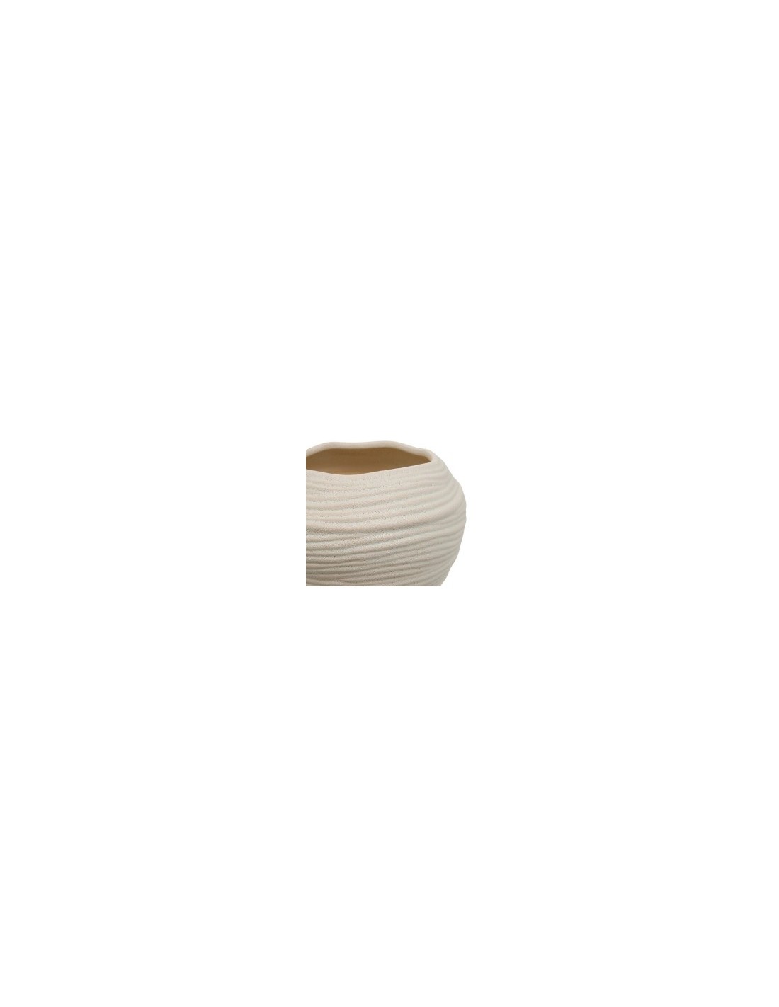 Vaso Ceramica Prudi, Bianco, Alto 20 cm, Diametro 22 cm