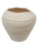 Vaso Ceramica Prudi, Bianco, Alto 20 cm, Diametro 22 cm