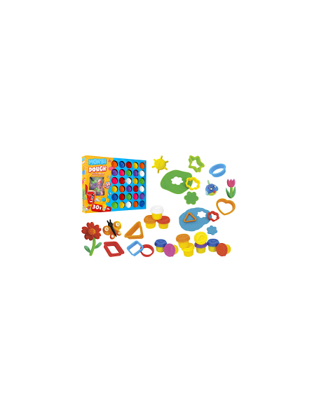 PASTA DA MODELLARE, 30 COLORI, MINI VASETTI, 25 GR, ACCESSORI INCLUSI, SET CREATIVO, BAMBINI 3+ ANNI, MORBIDOUGH 42479