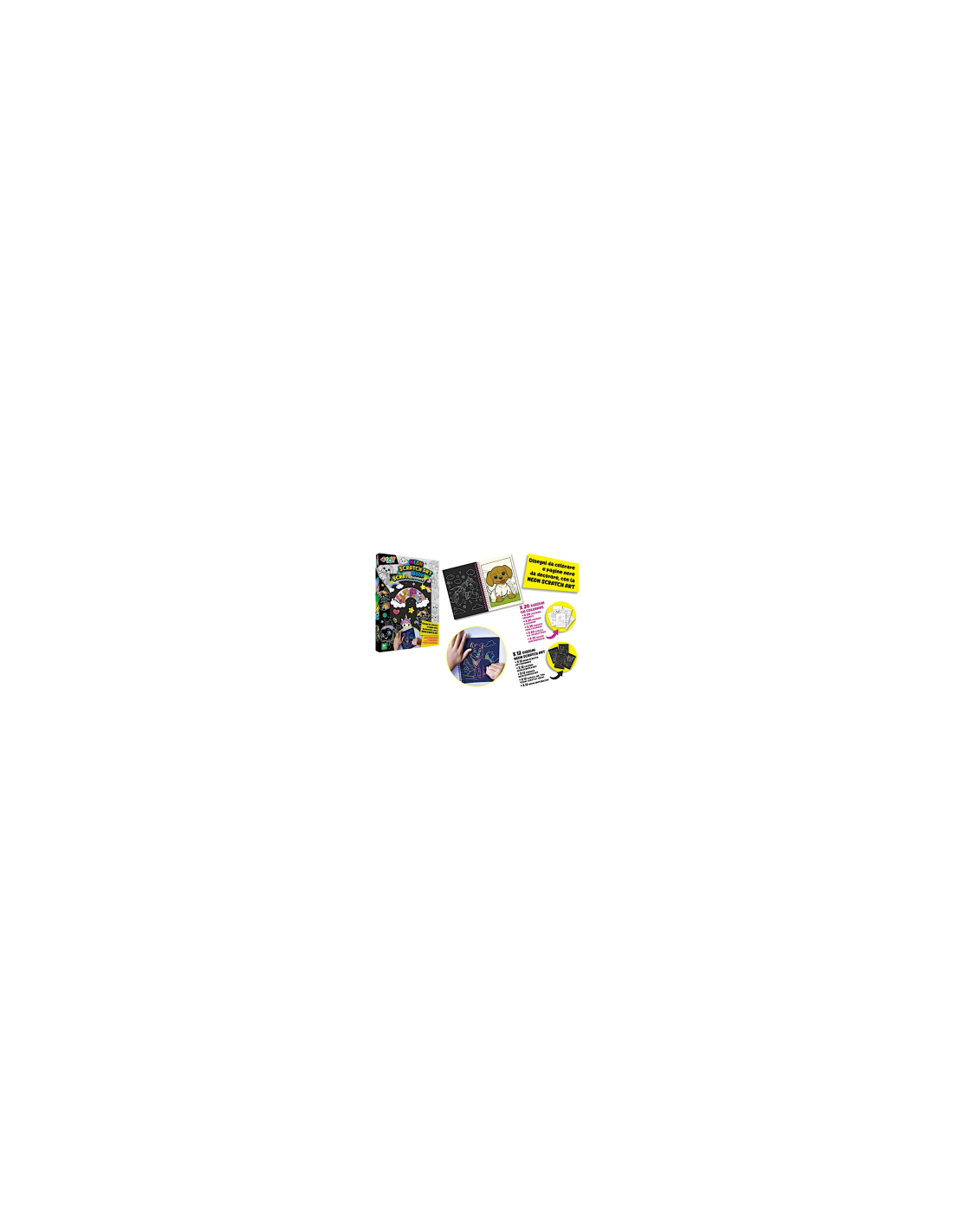 NEON BOOK 42820 SCRATCH ART DISEGNI DA COLORARE