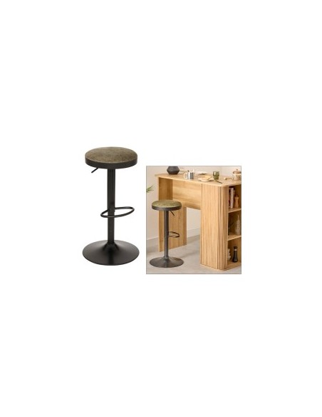 SGABELLO BAR 207390B ILSA NERO/KAKI H76CM