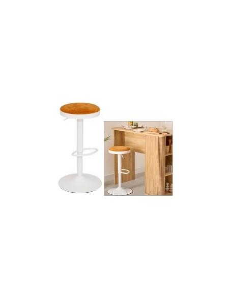 SGABELLO BAR 207390D ILSA BIANCO/OCRA H76CM