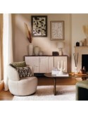 Vaso, gres, Romia, beige, D.19 x H.43,5 cm, collezione Wonja