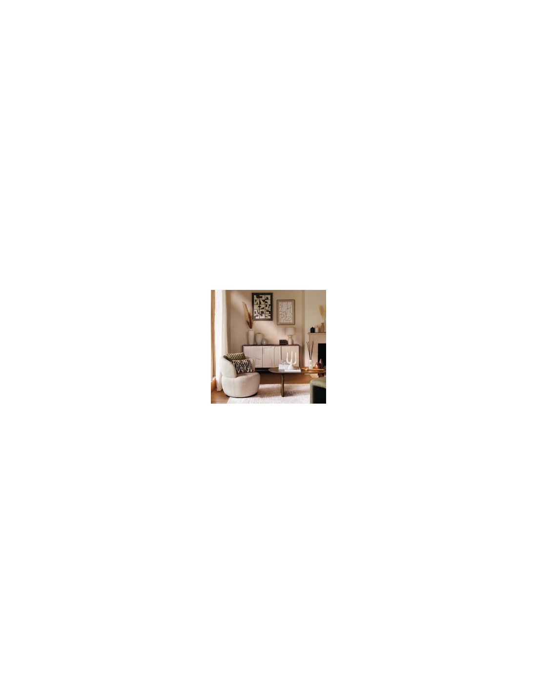 Vaso, gres, Romia, beige, D.19 x H.43,5 cm, collezione Wonja