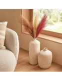 Vaso, gres, Romia, beige, D.19 x H.43,5 cm, collezione Wonja