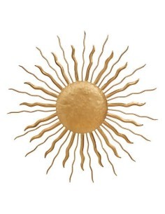 Decorazione, parete, sole, Edwige, metallo dorato, Ø80 cm, stile moderno
