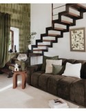 Tela, 3D, Castille, verde kaki, 60x80 cm, rilievo decorativo, montaggio verticale/orizzontale