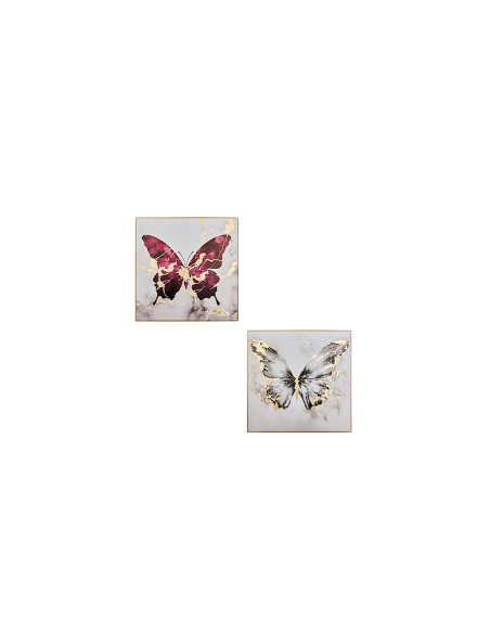 Tela, stampata, Hilo, farfalla, 60x60 cm, assortita, dorato metallizzato