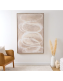 Tela, dipinta, incorniciata, Krisna, 150x100 cm, beige, acrilico, tela texturizzata