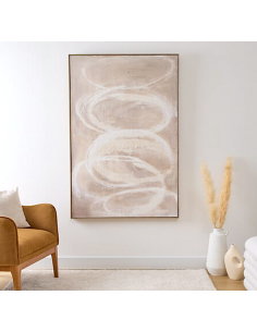Tela, dipinta, incorniciata, Krisna, 150x100 cm, beige, acrilico, tela texturizzata