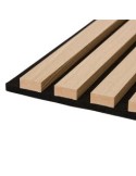 Set 3 pannelli decorativi, Colva, 30 x 30 cm, MDF, effetto legno chiaro, isolamento acustico