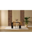 Set 3 pannelli decorativi, Colva, 30 x 30 cm, MDF, effetto legno scuro, isolamento acustico
