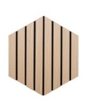 Set 3 pannelli decorativi, Colva, esagono, 30 x 26 cm, MDF, effetto legno chiaro, isolamento acustico