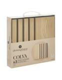 Set 3 pannelli decorativi, Colva grande, 30 x 30 cm, MDF, effetto legno chiaro, isolamento acustico, design a doghe
