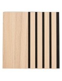 Set 3 pannelli decorativi, Colva grande, 30 x 30 cm, MDF, effetto legno chiaro, isolamento acustico, design a doghe