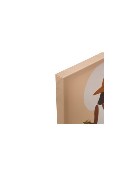 Set 5 tele stampate, Cynthia, donna, design moderno, MDF, 25 x 25 cm, colori pesca, arte decorativa