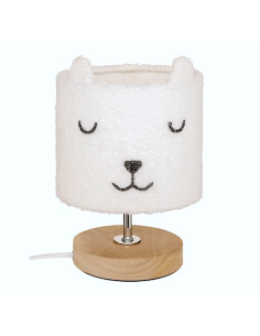Lampada boucle dritta, Toxey, bianca, 22 cm altezza, abat-jour 15 cm, design moderno, E14 25W