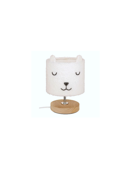 Lampada boucle dritta, Toxey, bianca, 22 cm altezza, abat-jour 15 cm, design moderno, E14 25W