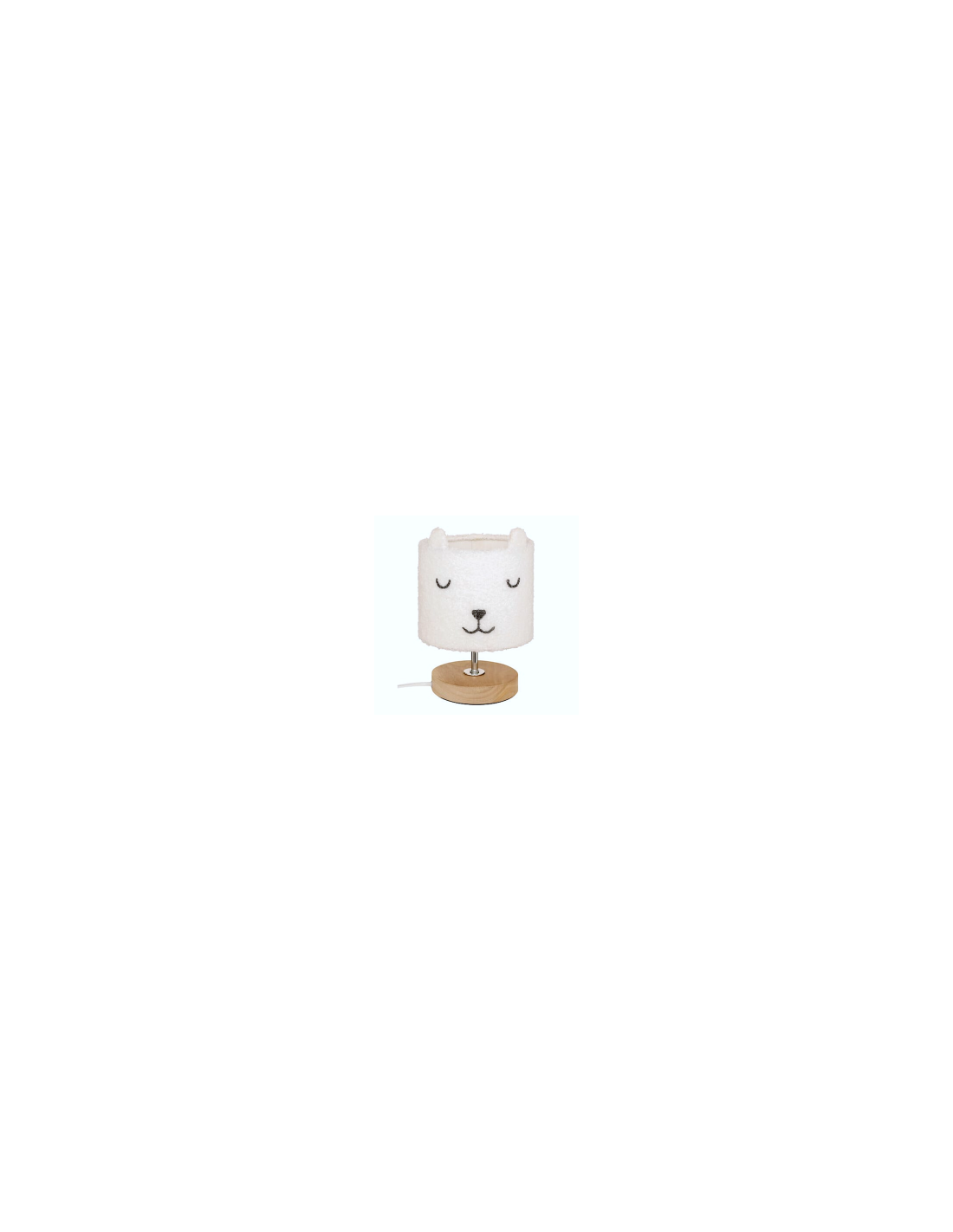 Lampada boucle dritta, Toxey, bianca, 22 cm altezza, abat-jour 15 cm, design moderno, E14 25W