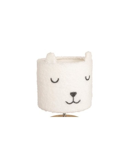 Lampada boucle dritta, Toxey, bianca, 22 cm altezza, abat-jour 15 cm, design moderno, E14 25W