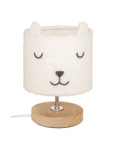 Lampada boucle dritta, Toxey, bianca, 22 cm altezza, abat-jour 15 cm, design moderno, E14 25W