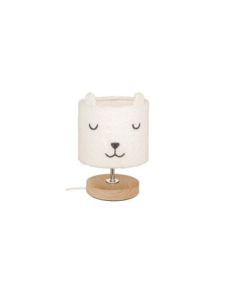 Lampada boucle dritta, Toxey, bianca, 22 cm altezza, abat-jour 15 cm, design moderno, E14 25W