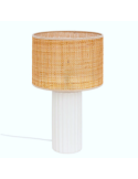 Lampada Tylia, ceramica bianca, H 47 cm, design elegante, paralume escluso