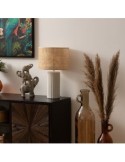 Lampada Tylia, ceramica bianca, H 47 cm, design elegante, paralume escluso