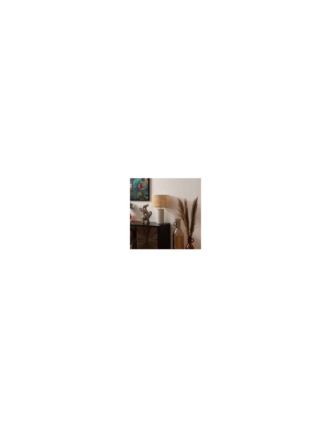 Lampada Tylia, ceramica bianca, H 47 cm, design elegante, paralume escluso