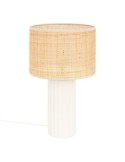 Lampada Tylia, ceramica bianca, H 47 cm, design elegante, paralume escluso