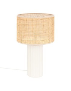 Lampada Tylia, ceramica bianca, H 47 cm, design elegante, paralume escluso