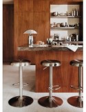 Lampada fungo Omia, argentata, 34 cm altezza, acciaio e cemento, design moderno, doppio attacco E27