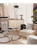 Lampada fungo Omia, argentata, 34 cm altezza, acciaio e cemento, design moderno, doppio attacco E27