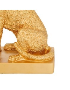 Lampada leopardo Gepi, dorata, 47,5 cm altezza, design elegante, acciaio e poliresina, collezione Bellissima