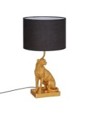 Lampada leopardo Gepi, dorata, 47,5 cm altezza, design elegante, acciaio e poliresina, collezione Bellissima