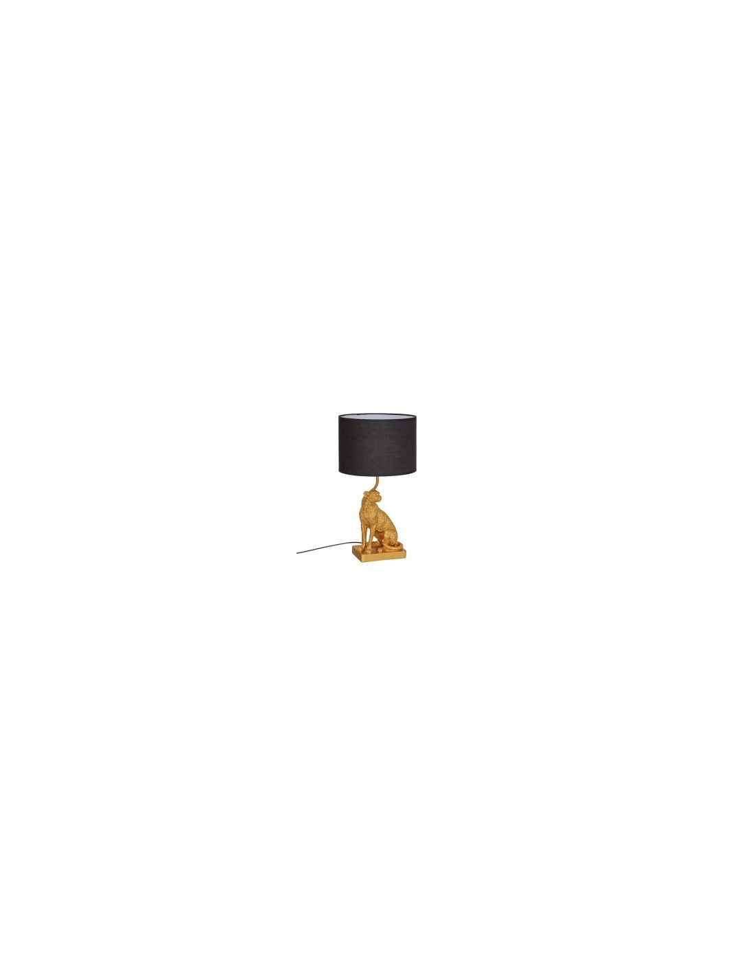 Lampada leopardo Gepi, dorata, 47,5 cm altezza, design elegante, acciaio e poliresina, collezione Bellissima