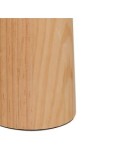 Lampada fungo Pola, bianca, 36 cm altezza, doppio attacco E27, legno Hevea e acciaio, collezione Modern Flow